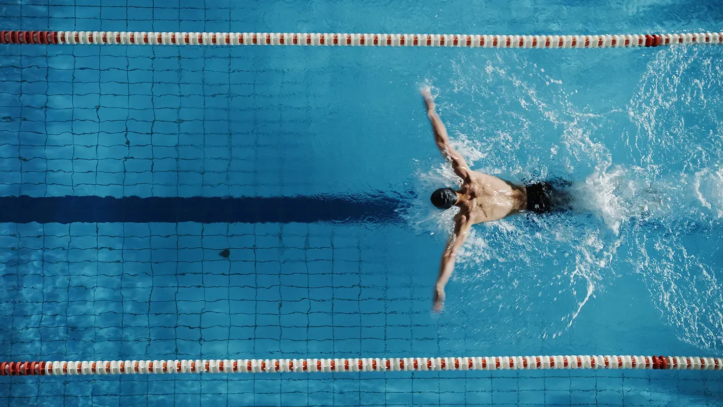 man swimming